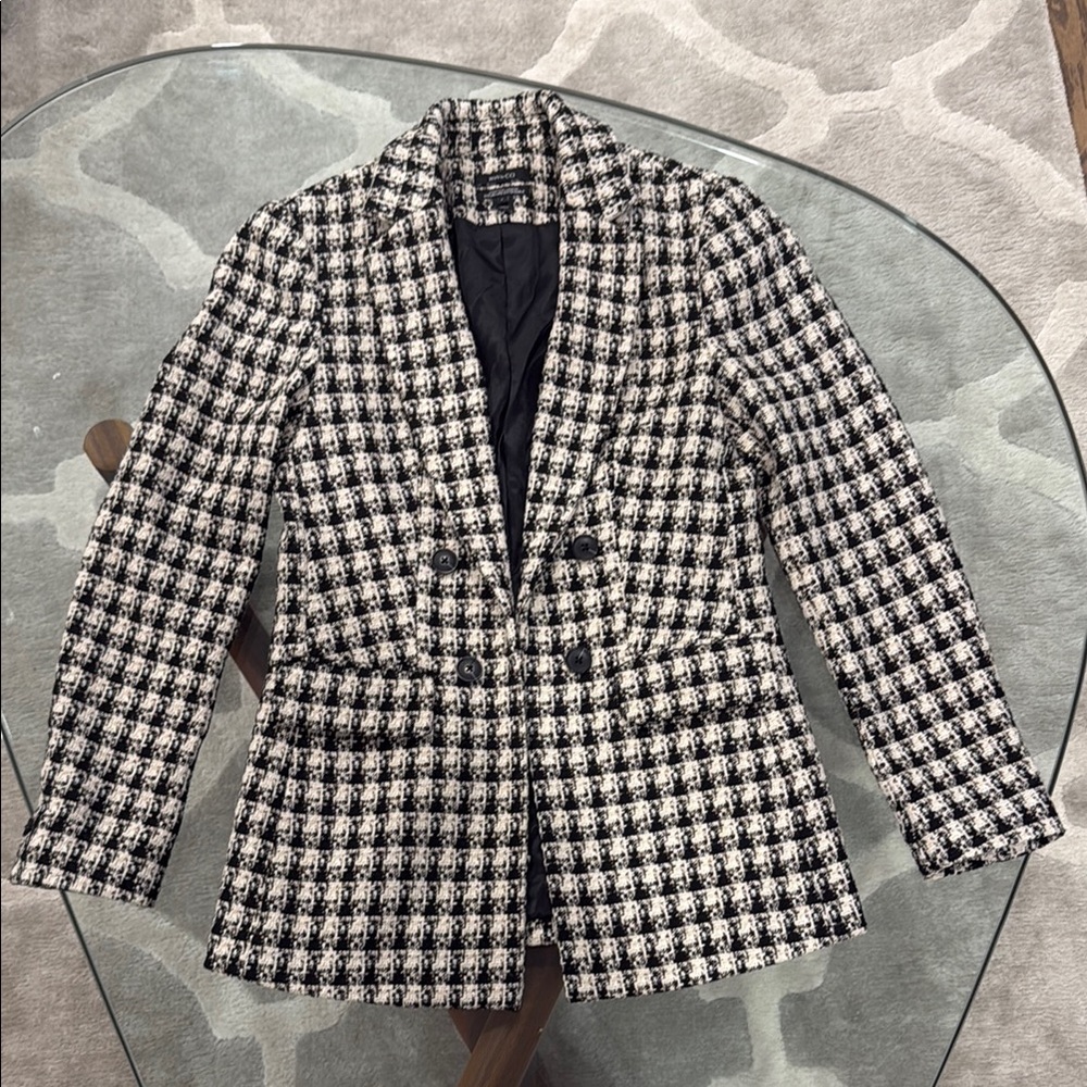 RW&CO Black and White Houndstooth Blazer Tailored Fit